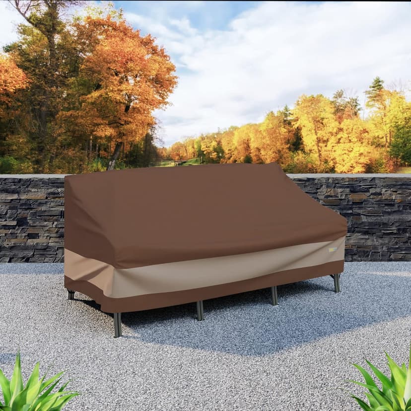 Duck Covers Ultimate Waterproof Patio Sofa Cover, Outdoor Couch Cover with All Weather Protection, Patio Furniture Covers with Attachment Strap, 77"W x 35"D x 35"H, Outdoor Sofa Cover