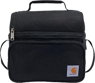 Carhartt Insulated 12 Can Two Compartment Lunch Cooler Bag - Rain Defender DWR Coating - Synthetic Lining Black 1 One Size One Size