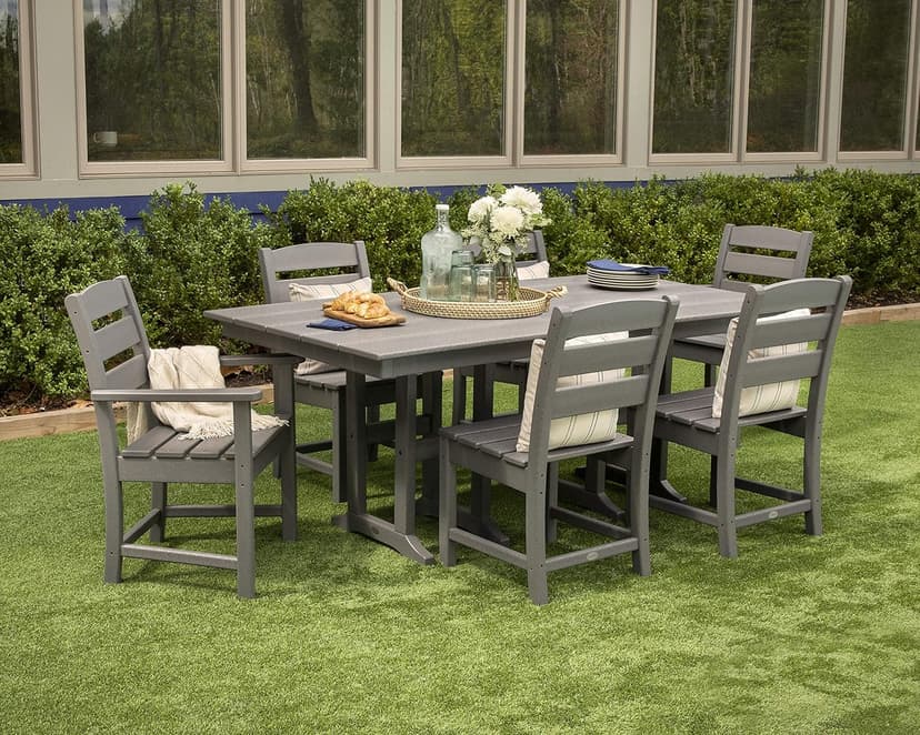 POLYWOOD Lakeside Outdoor Dining Table, Black, All-Weather HDPE Patio Furniture, Made in USA, Deck, Garden, Pool