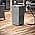 Nestl Outdoor 30 Gallon Grey Trash Can with Lid, Wicker Garbage Can for Patio