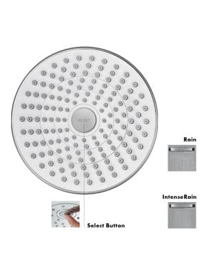 hansgrohe Croma Select S 7-inch Water Saving Low Flow Showerhead Modern 2-Spray Rain, IntenseRain with QuickClean in Chrome, 04388000