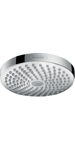 hansgrohe Croma Select S 7-inch Water Saving Low Flow Showerhead Modern 2-Spray Rain, IntenseRain with QuickClean in Chrome, 04388000