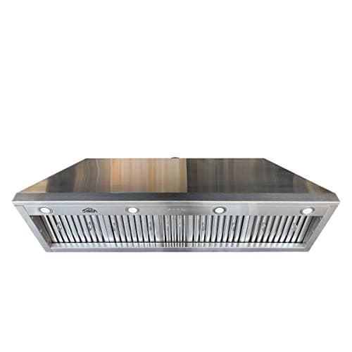 SINDA 54 Inch Built-In/Insert Range Hood, 4-Speed 1260 CFM, Stainless Steel Under Cabinet Range Hood Kitchen Vent Hood with Liner and Internal Motor, 8" Duct, Adjustable Lights, Baffle Filter
