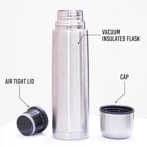 Best Stainless Steel Coffee Thermo | BPA Free & Triple Wall Insulated | Hot Water & Cold Drinks for Hours | Perfect for Biking, Backpack, Camping, Office | Fits Most Car Cupholders (500 ML)