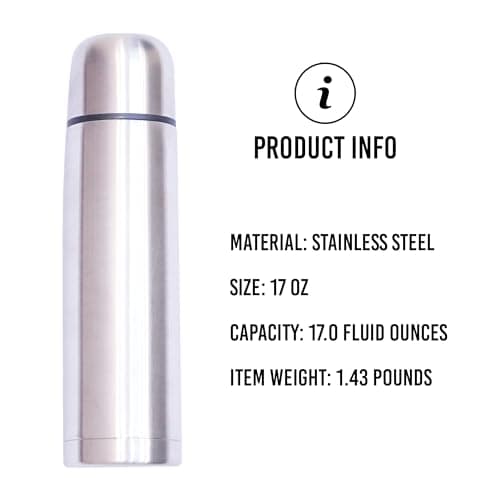 Best Stainless Steel Coffee Thermo | BPA Free & Triple Wall Insulated | Hot Water & Cold Drinks for Hours | Perfect for Biking, Backpack, Camping, Office | Fits Most Car Cupholders (500 ML)