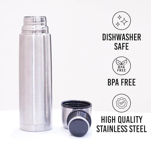 Best Stainless Steel Coffee Thermo | BPA Free & Triple Wall Insulated | Hot Water & Cold Drinks for Hours | Perfect for Biking, Backpack, Camping, Office | Fits Most Car Cupholders (500 ML)