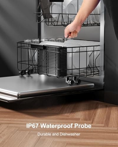 500ft Bluetooth Wireless Meat Thermometer for Smoker, Fitflavor Digital Grill Meat Thermometer Wireless for Grilling BBQ Cooking Oven Rotisserie, Rechargeable Battery, IP67 Waterproof (FNT11-4)