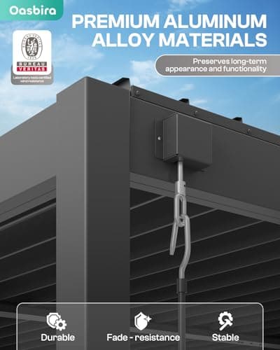 Louvered Pergola, 10 x 13 Aluminum Pergola, Outdoor Modern Design with Adjustable Roof and Hidden Drainage System, Durable for Gardens, Patios, Garden Yard, Deck (Dark Gray, 10x13)