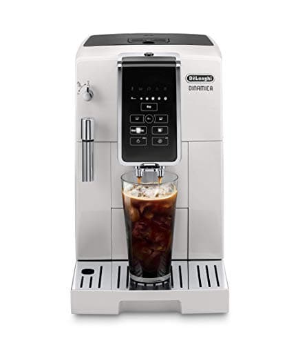 De'Longhi Dinamica Automatic Coffee & Espresso Machine, Iced-Coffee, Burr Grinder (White) (Renewed)