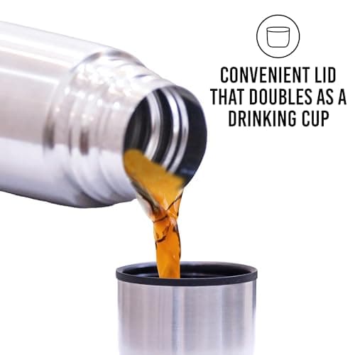 Best Stainless Steel Coffee Thermo | BPA Free & Triple Wall Insulated | Hot Water & Cold Drinks for Hours | Perfect for Biking, Backpack, Camping, Office | Fits Most Car Cupholders (500 ML)
