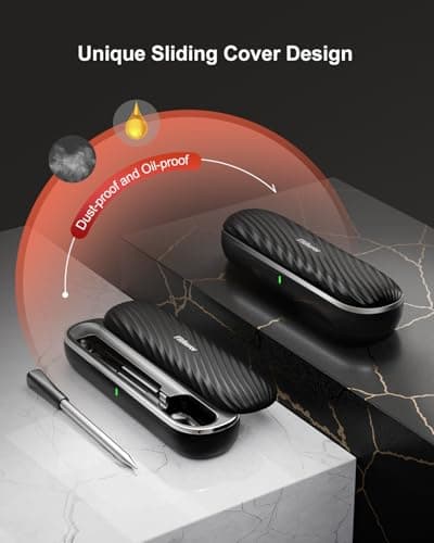 500ft Bluetooth Wireless Meat Thermometer for Smoker, Fitflavor Digital Grill Meat Thermometer Wireless for Grilling BBQ Cooking Oven Rotisserie, Rechargeable Battery, IP67 Waterproof (FNT11-4)