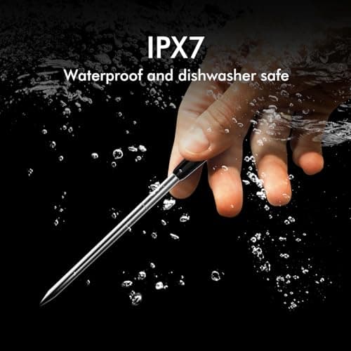 Smart Wireless Meat Thermometer 4 Probes, Bluetooth Food Thermometer, Remote Tracking and Real-Time Readings from Apps, for iOS and Android, for BBQ, Grill, Smoker