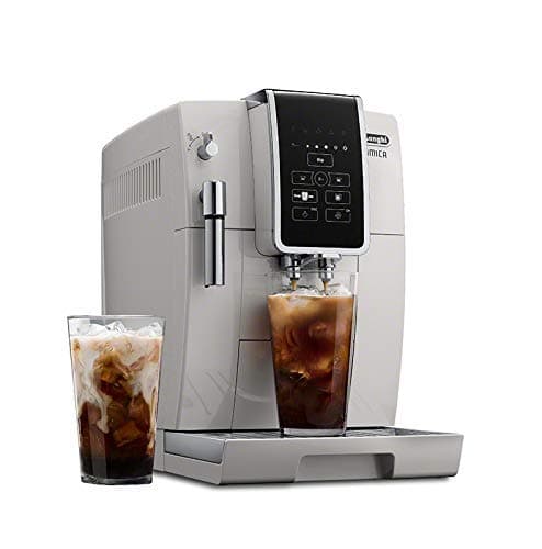 De'Longhi Dinamica Automatic Coffee & Espresso Machine, Iced-Coffee, Burr Grinder (White) (Renewed)