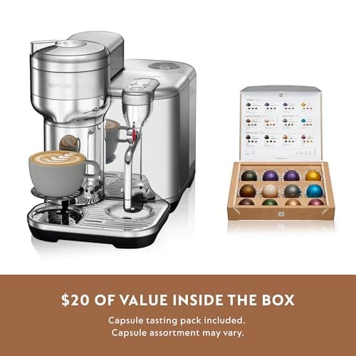 Nespresso Vertuo Creatista Coffee and Espresso Maker by Breville, Brushed Stainless Steel (Renewed)
