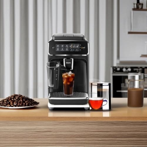 Philips 3200 Series Fully Automatic Espresso Ice Coffee Machine w/ LatteGo, EP3241/74, Black (Renewed)