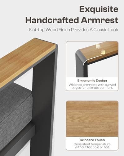 Aluminum Outdoor Patio Furniture Set with Coffee Table, 5 Piece Patio Conversation Sets with Washable Thick Cushions, Outdoor Sectional Furniture Set for Porch, Balcony, Deck, Yard, Graphite