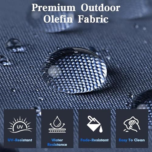 6 Piece Patio Furniture Set with Swivel Chairs, Side Table & Ottomans, Outdoor Conversation Set for Backyard, Deck, Porch, Poolside - Blue Comfortable Cushions in Mixed Grey Wicker