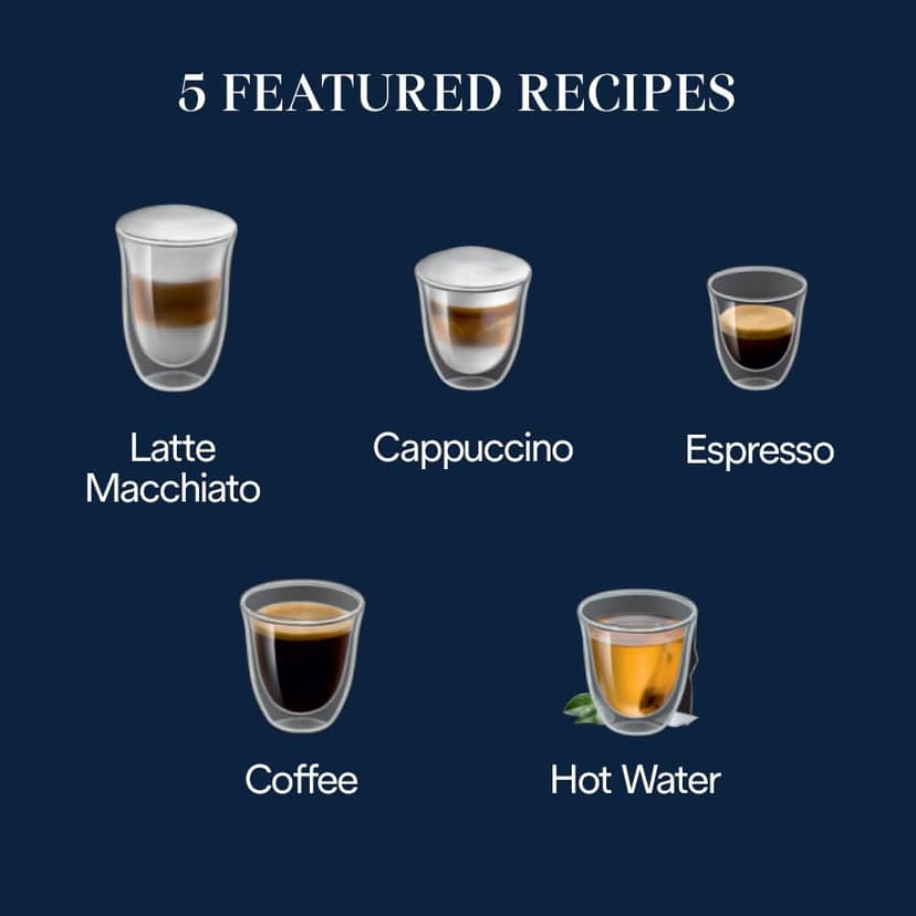 De'Longhi Magnifica Start Espresso & Coffee Machine with Automatic Milk Frother, One Touch Latte, Cappuccino, Built-in Grinder, Silver, ECAM22080SB