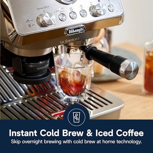 De'Longhi La Specialista Arte Evo Espresso Machine - Compact Cold Brew Coffee Maker with Grinder, Frother, Variable Temp Control & Tamping Tools - Home Barista Kit for Lattes, Cappuccinos, Iced Coffee