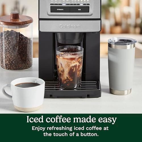 Cuisinart Coffee Maker, Custom Grind and Brew Single Cup Coffee Maker, 6 Cup Sizes, Built-in Stainless Steel Burr Mill, Adjustable Strength, Grind Control and Over Ice Feature, Easy Cleaning, DGB-30