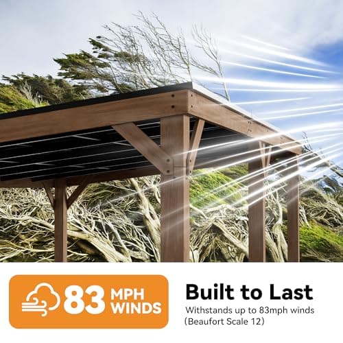 Modern Shade Supreme Cedar Wood Gazebo 12' x 20' with Hardtop Slope Roof, Wooden Grill Gazebo with Durable and Rot-Resistant, Supports Snow Loads and High Wind Speeds, Ideal for Backyard, Deck, Garden