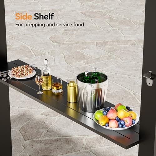 Hardtop Grill Gazebo 6'x12'with Side Shelf, Outdoor Gazebo with Bottle Opener & Hooks, Grill Canopy with Sturdy Rustproof Design for Backyard, Garden, Patio,Black