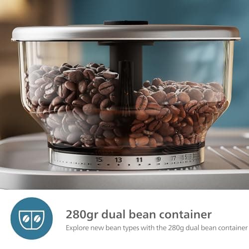 PHILIPS Barista Brew Semi Automatic Espresso Machine - Single & Double Espresso + Americano Button, 280g Dual Bean Container, Intuitive Guidance, Calibrated Tamping, Metal Cappuccino (PSA3228/41)