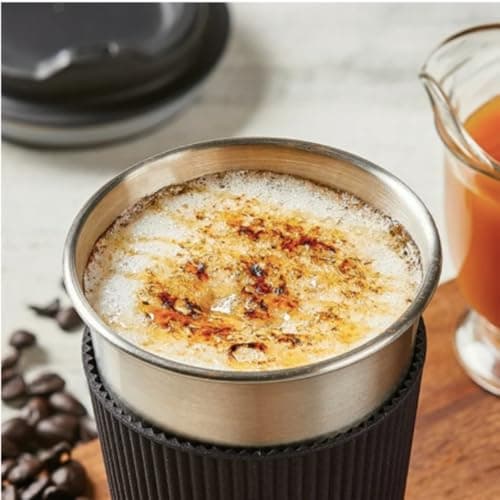 Grind and Brew Single-Serve Coffee Maker with Built-In Grinder – Adjustable Cup Sizes 6–16 oz – Compact Drip Brewer for Whole Beans or Ground Coffee – Reusable Filter, Small Kitchen & Travel Use