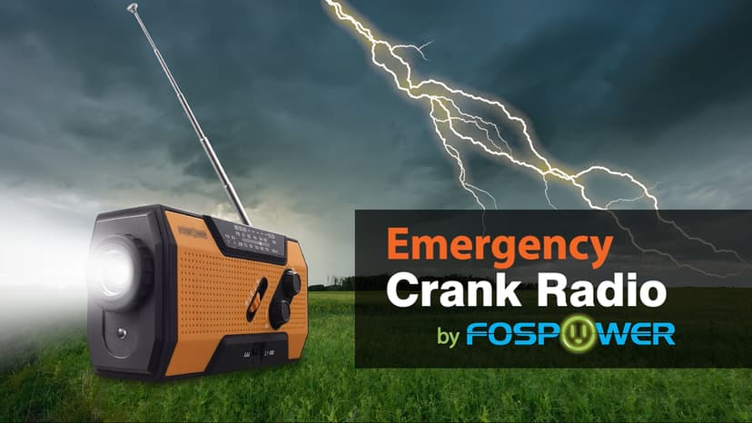 FosPower Emergency Weather Radio (Model A1) NOAA/AM/FM with 7400mWh Portable Power Bank, USB/Solar/Hand Crank Charging, Battery Operated, SOS Alarm & Flashlight for Indoor/Outdoor Emergencies