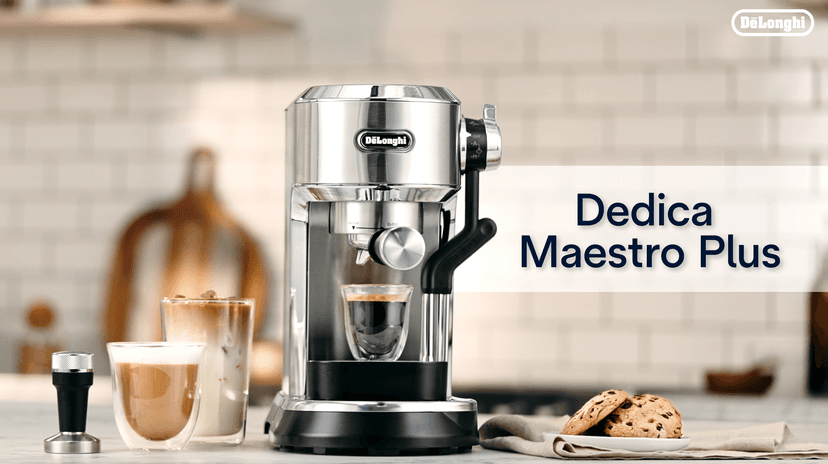 De'Longhi Dedica Maestro Plus Espresso Machine, Automatic Steam Wand, 3 Coffee Temp & Milk Foam Settings, 54oz Removable Tank, Easy-to-Clean Dishwasher-Safe Parts, Compact Stainless Steel Design