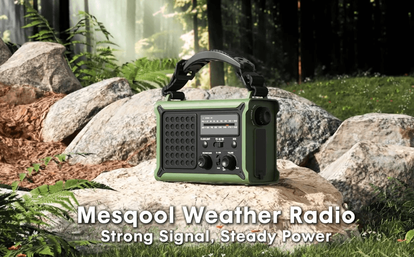 Solar Radio Emergency Hand Crank 12000mAh with Clear Signal, AM FM NOAA Weather Radio Battery Operated with 2-Mode LED Flashlight Cell Phone Charger Dual Outputs SOS