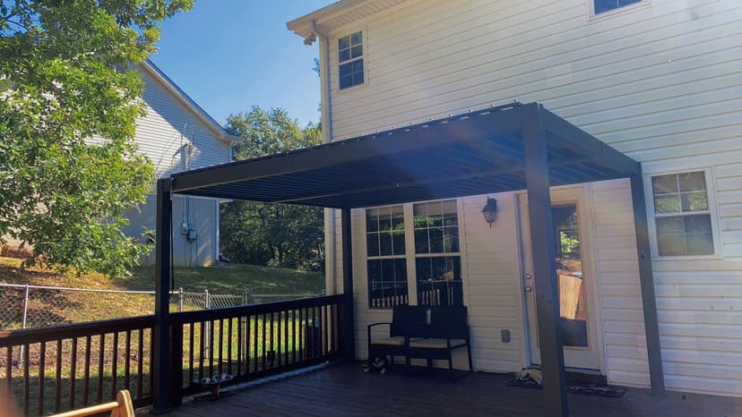 Louvered Pergola, 10 x 13 Aluminum Pergola, Outdoor Modern Design with Adjustable Roof and Hidden Drainage System, Durable for Gardens, Patios, Garden Yard, Deck (Dark Gray, 10x13)