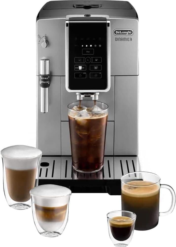 Delonghi ECAM35025SB America Dinamica Fully Automatic Coffee and Espresso Machine (Renewed) Bundle with 2 YR CPS Enhanced Protection Pack