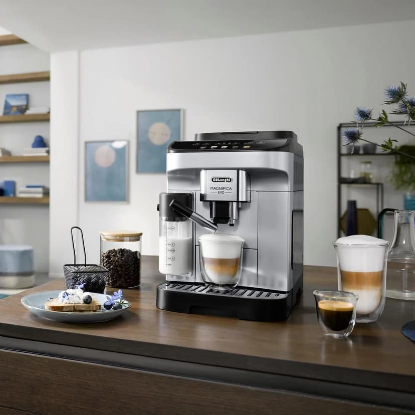 De’Longhi Magnifica Evo Espresso & Cappuccino Machine w/Latte Crema System | 5 Recipes | ECAM29063SB (Renewed)