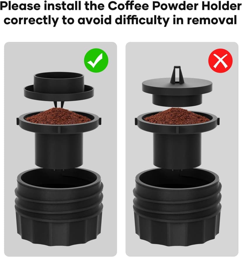 kejector Portable Coffee Maker Espresso Machine for Travel Nano Car Coffee Maker Compatible with Ground Coffee & NS Capsule for RV, Hiking Camping Office, Travel Espresso Maker Electric Gray