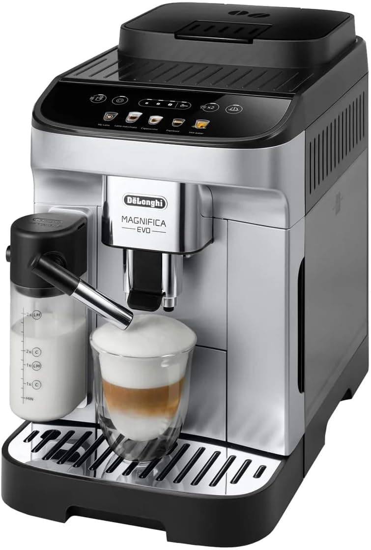 De’Longhi Magnifica Evo Espresso & Cappuccino Machine w/Latte Crema System | 5 Recipes | ECAM29063SB (Renewed)
