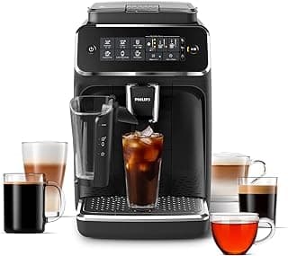 Philips 3200 Series Fully Automatic Espresso Ice Coffee Machine w/ LatteGo, EP3241/74, Black (Renewed)