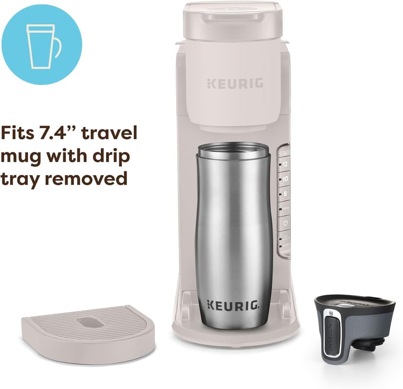 Keurig K-Express Single Serve K-Cup Pod Coffee Maker, 3 Brew Sizes, Strong Button Feature, 42oz Removable Reservoir, Warm Stone