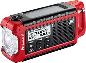 Midland ER210 NOAA Emergency Weather Radio - Compact, Crank, Weather Alerts, AM/FM Radio, Multiple Power Sources, SOS Emergency Flashlight