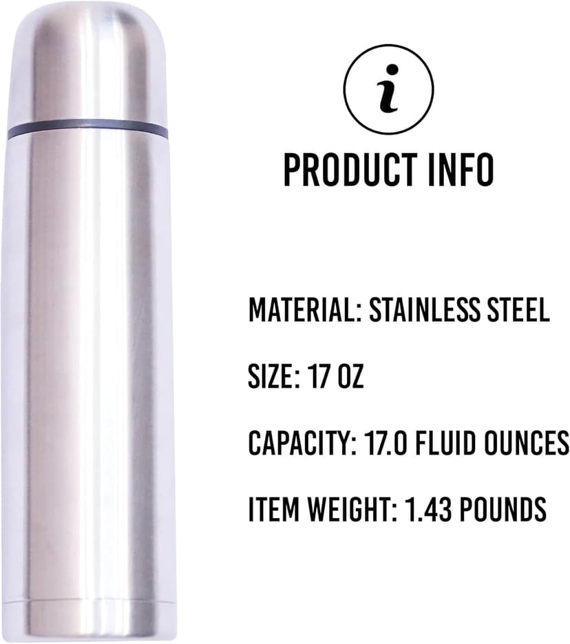 Best Stainless Steel Coffee Thermo | BPA Free & Triple Wall Insulated | Hot Water & Cold Drinks for Hours | Perfect for Biking, Backpack, Camping, Office | Fits Most Car Cupholders (500 ML)