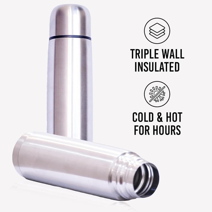 Best Stainless Steel Coffee Thermo | BPA Free & Triple Wall Insulated | Hot Water & Cold Drinks for Hours | Perfect for Biking, Backpack, Camping, Office | Fits Most Car Cupholders (500 ML)