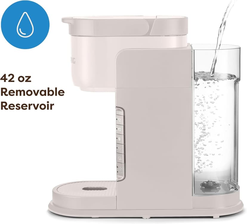 Keurig K-Express Single Serve K-Cup Pod Coffee Maker, 3 Brew Sizes, Strong Button Feature, 42oz Removable Reservoir, Warm Stone