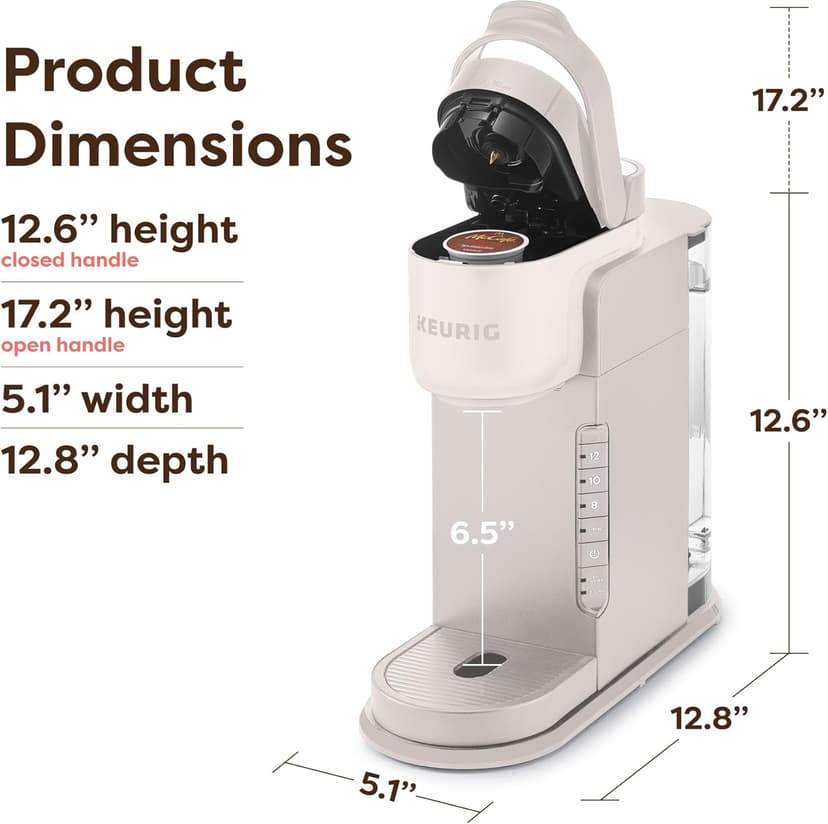Keurig K-Express Single Serve K-Cup Pod Coffee Maker, 3 Brew Sizes, Strong Button Feature, 42oz Removable Reservoir, Warm Stone