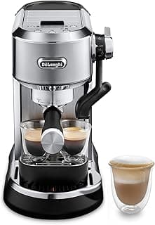 De'Longhi Dedica Maestro Plus Espresso Machine, Automatic Steam Wand, 3 Coffee Temp & Milk Foam Settings, 54oz Removable Tank, Easy-to-Clean Dishwasher-Safe Parts, Compact Stainless Steel Design