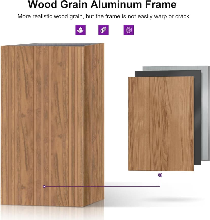 PURPLE LEAF 12' X 20' Outdoor Hardtop Gazebo for Patio Galvanized Steel Double Roof Permanent Canopy Teak Finish Coated Aluminum Frame Pavilion Gazebo with Netting and String Lights