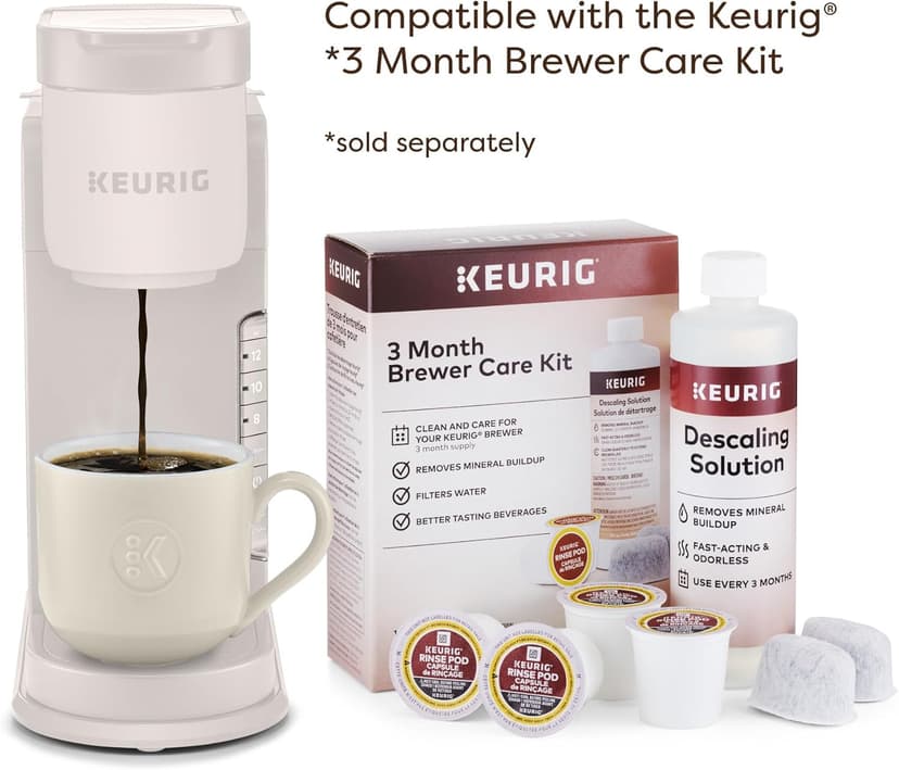 Keurig K-Express Single Serve K-Cup Pod Coffee Maker, 3 Brew Sizes, Strong Button Feature, 42oz Removable Reservoir, Warm Stone