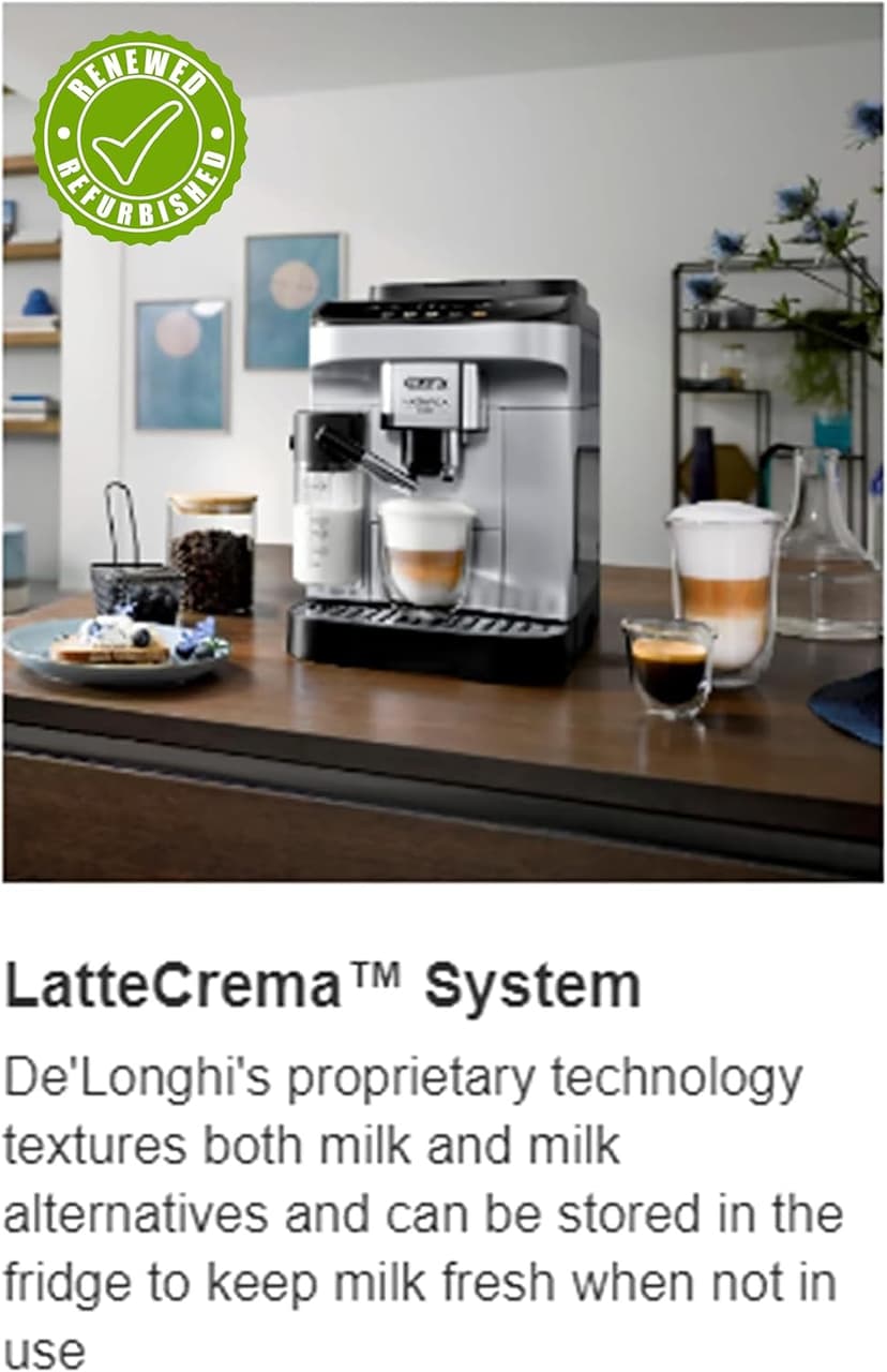 De'Longhi Magnifica Evo Espresso Machine with Automatic Frother, 5 Recipes, ECAM29063SB (Renewed)
