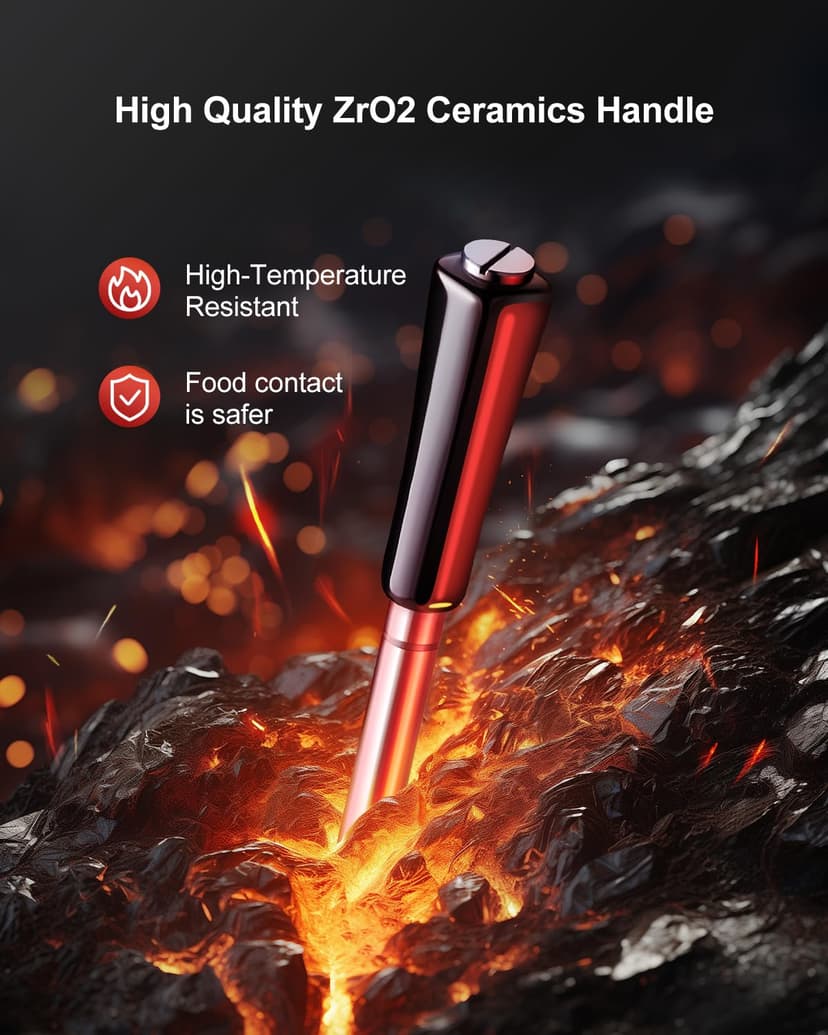 500ft Bluetooth Wireless Meat Thermometer for Smoker, Fitflavor Digital Grill Meat Thermometer Wireless for Grilling BBQ Cooking Oven Rotisserie, Rechargeable Battery, IP67 Waterproof (FNT11-4)