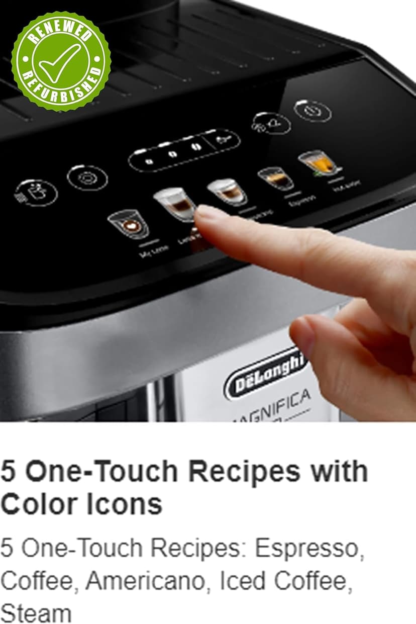 De'Longhi Magnifica Evo Espresso Machine with Automatic Frother, 5 Recipes, ECAM29063SB (Renewed)