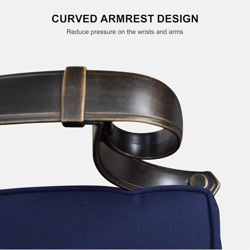 PURPLE LEAF 9 Pieces Patio Dining Sets Cast Aluminum Furniture with Rectangular Table for Lawn Garden Backyard Deck Outdoor Dining Sets with Cushions and Pillows, Lattice Navy Blue